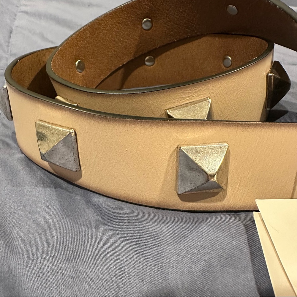 NWT Zara Roman Rock Stud Beige Belt - Picture 4 of 5